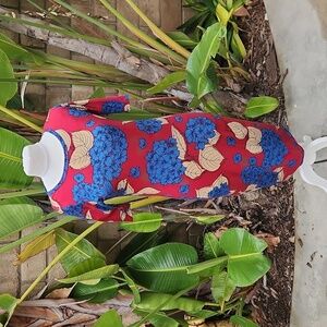 Lularoe blue red floral print Julia dress small